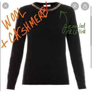 Equipment - Shane Embellished Sweater - Black - Size S - NET-A-PORTER - Like New